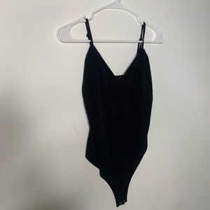 Black V-neck Fitted Body Suite. Forever 21 Size Medium